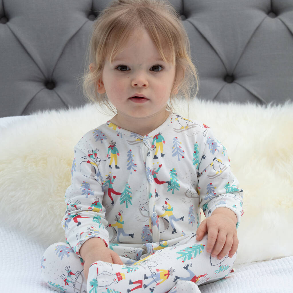 Baby's First Christmas Sleepsuit Certified Organic By Piccalilly