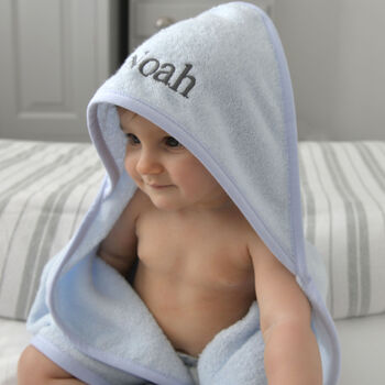 Personalised Towel And Comforter Blue Baby Gift Set, 5 of 11