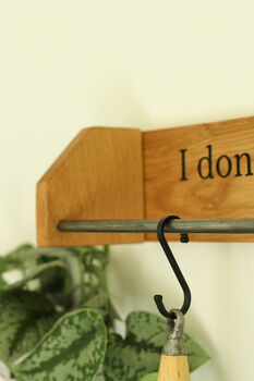 Custom Engraved Farmhouse Kitchen Pan Hanger – Handmade From Dartmoor Oak, 11 of 12
