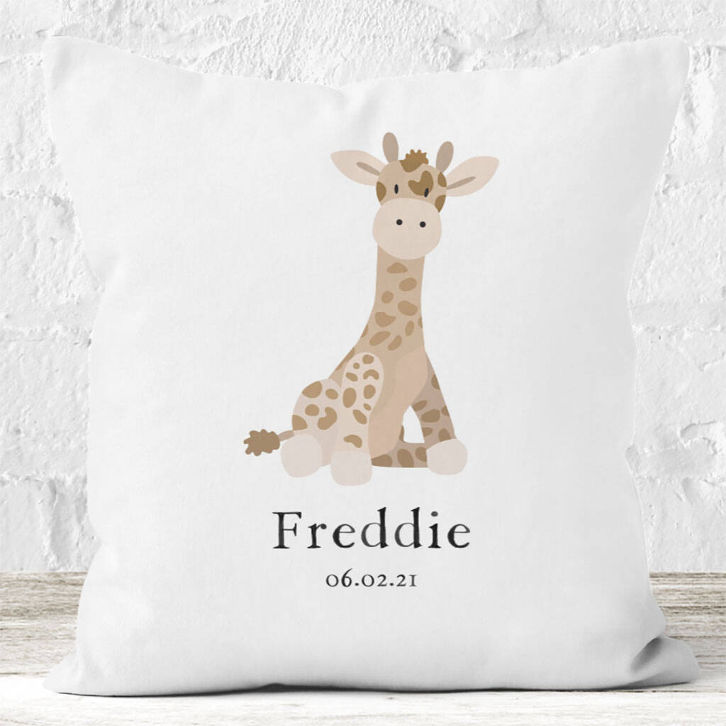 Personalised Giraffe Baby Cushion, 1 of 2