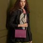 Floral Engravings Plum Crossbody Handbag, thumbnail 8 of 8