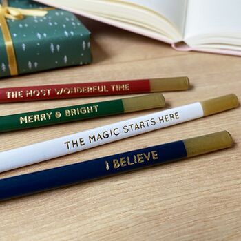 Set Of Two 'Merry And Bright' Christmas Pencils, 7 of 8