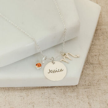 Personalised Sterling Silver Scorpio Necklace, 4 of 6