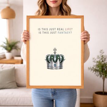 Queen Quote Print With ‘Real Life Or Fantasy’ Lyrics, 5 of 6