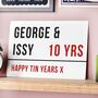Personalised Couples 10th Tin Anniversary Street Sign, thumbnail 1 of 4