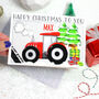 Personalised Red Tractor Christmas Card, thumbnail 1 of 6