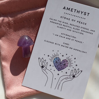 Tiny Amethyst Mushroom Crystal With Gift Message, 2 of 5