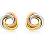 Mixed 9ct Gold Russian Ring Stud Earrings, thumbnail 8 of 8