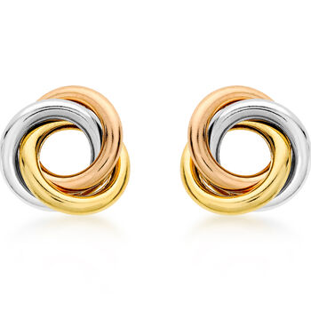 Mixed 9ct Gold Russian Ring Stud Earrings, 8 of 8