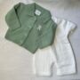 Personalised Green Knitted Cardigan, thumbnail 5 of 5
