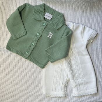 Personalised Green Knitted Cardigan, 5 of 5