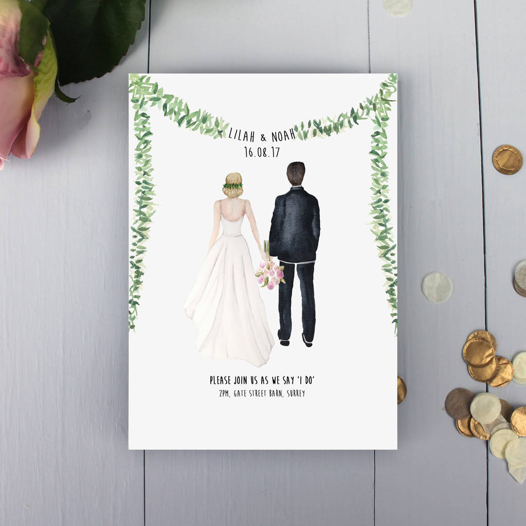 Personalised Couple Illustration Wedding Invitation By By Florence Notonthehighstreet Com