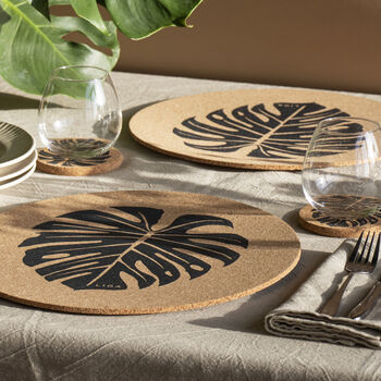 Cork Max Placemat Set Of Two | Monstera, 3 of 8