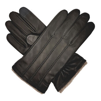 Denham. Men's Cashmere Lined Leather Touchscreen Gloves, 2 of 9