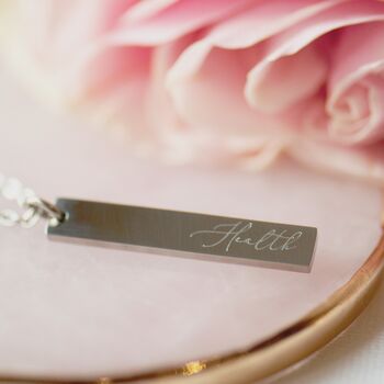 Word Vertical Bar Engraved Necklace, 3 of 10