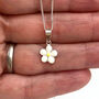 Sterling Silver White Enamel Daisy Necklace, thumbnail 1 of 5