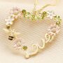 Crystal Flower And Bee 'Love' Pendant Necklace In Gold, thumbnail 3 of 4