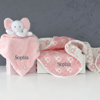 Personalised Comforter And Reversible Pink Blanket, 2 of 10