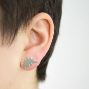 Sterling Silver Dinosaur Earrings, 3 of 10