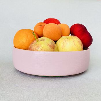 Antique Painted Pink Wooden Fruit Bowl ~ Six, 6 of 11