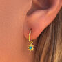 Guiding North Star Turquoise Mini Hoops Silver, thumbnail 4 of 7