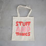 Stuff And Things Tote Bag, Cotton Shoulder Bag, thumbnail 4 of 4