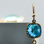 Gold Plated Rectangle Glass Drop Earrings, thumbnail 5 of 7