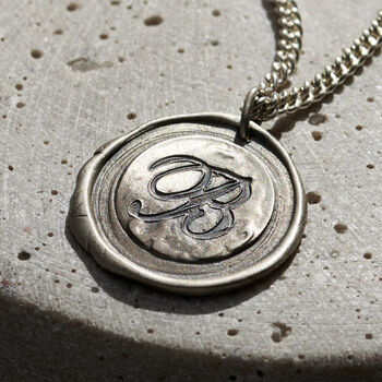 Men’s Initial Wax Seal Necklace, 2 of 6