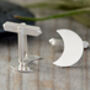 Personalised Moon Shape Cufflinks In Sterling Silver, thumbnail 4 of 4