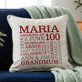 Personalised 100th Birthday Word Art Cushion, thumbnail 2 of 8