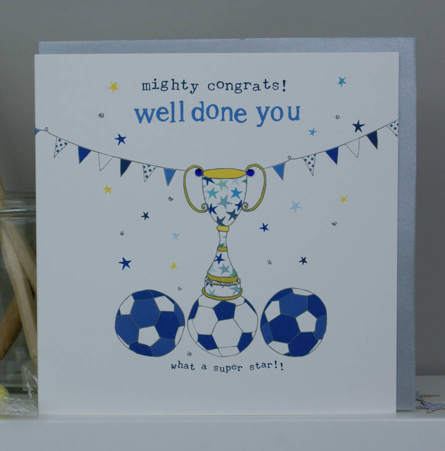 Football Themed Congratulations Card By Molly Mae | notonthehighstreet.com