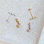 14 Carat Gold Disco Tragus, Solid Gold Labret Earring, thumbnail 3 of 5