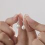 Sterling Silver Natural Freshwater Pearl Drop Hook Earrings, thumbnail 5 of 10