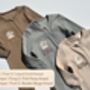 Goose Personalised Baby Zip Sleepsuit – Embroidered Baby Grow With Name – Bunny , Teddy Bear Or Goose, thumbnail 3 of 12