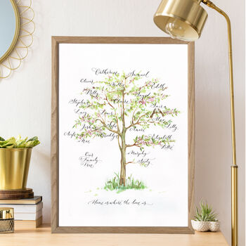 Personalised Calligraphy Family Tree Print, 3 of 10