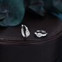 Single Pear Cut Cz Huggie Hoop In Sterling Silver, thumbnail 3 of 12