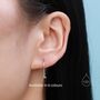 Sterling Silver Extra Tiny Three Cz Huggie Hoop Earrings, thumbnail 2 of 12