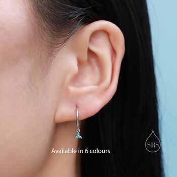 Sterling Silver Extra Tiny Three Cz Huggie Hoop Earrings, 2 of 12