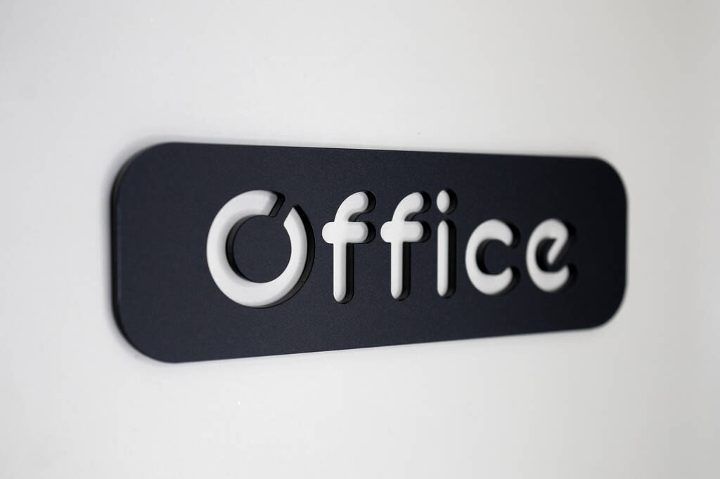 Black Acrylic Office Wall Door Sign Plaque, 1 of 10