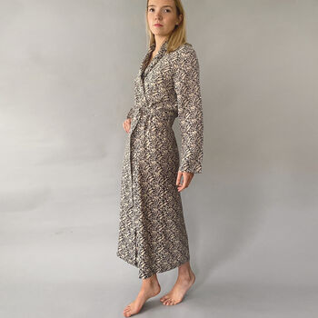 Ladies Peached Cotton Paisley Dressing Gown, 4 of 4