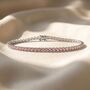 Pink Tourmaline Gemstone Silver Tennis Bracelet, thumbnail 1 of 5
