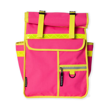 Neon Rolltop Backpack Pannier Pink Bicycle Bag, 2 of 8