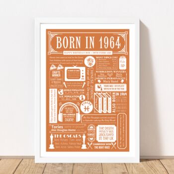 1964 Personalised 60th Birthday Fact Print Gift, 2 of 10