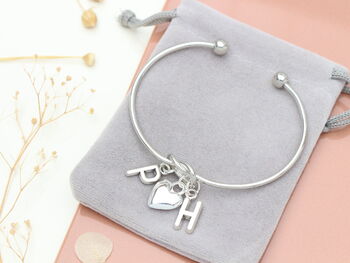 Personalised Double Initial Silver Bracelet, 2 of 6