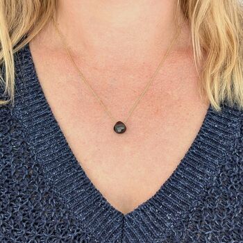 Garnet Teardrop January Birthstone Necklace, Gold, 4 of 7