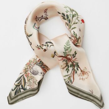 Toile De Jouy Olive Green Square Scarf, 2 of 7
