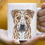 Custom Staffordshire Bull Terrier Half Portrait Mug, thumbnail 1 of 10
