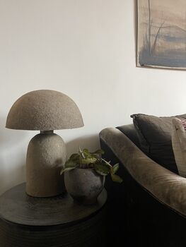 Elara Lamp Papier Mâché And Iron In Natural Grey Or White, 9 of 10