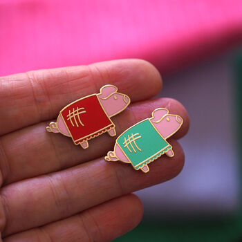 Pig In A Blanket Enamel Pin, 2 of 12