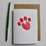 Cat Paw Love Heart Handprinted Greeting Card, thumbnail 2 of 6